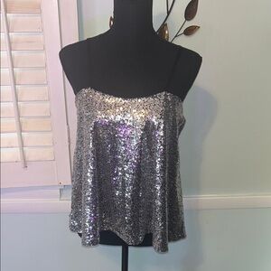 Silver Sequin Women's Top